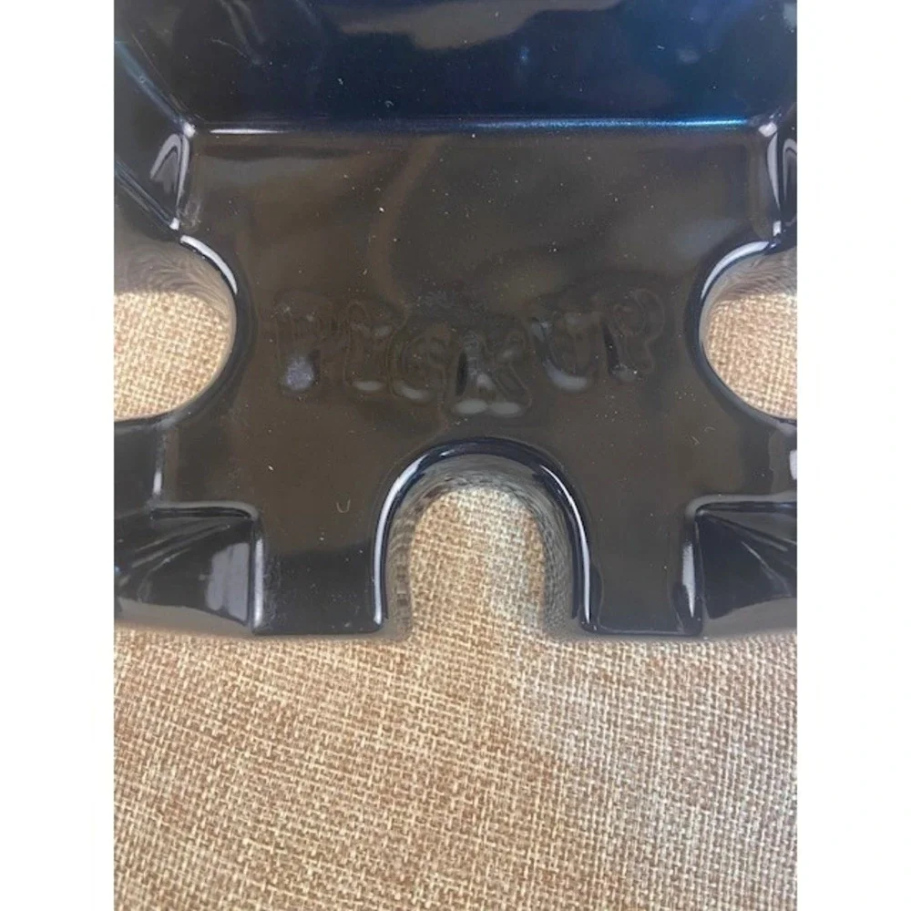 Restoration Hardware Black Ceramic Card Holder Pickup Discard Poker Accessory